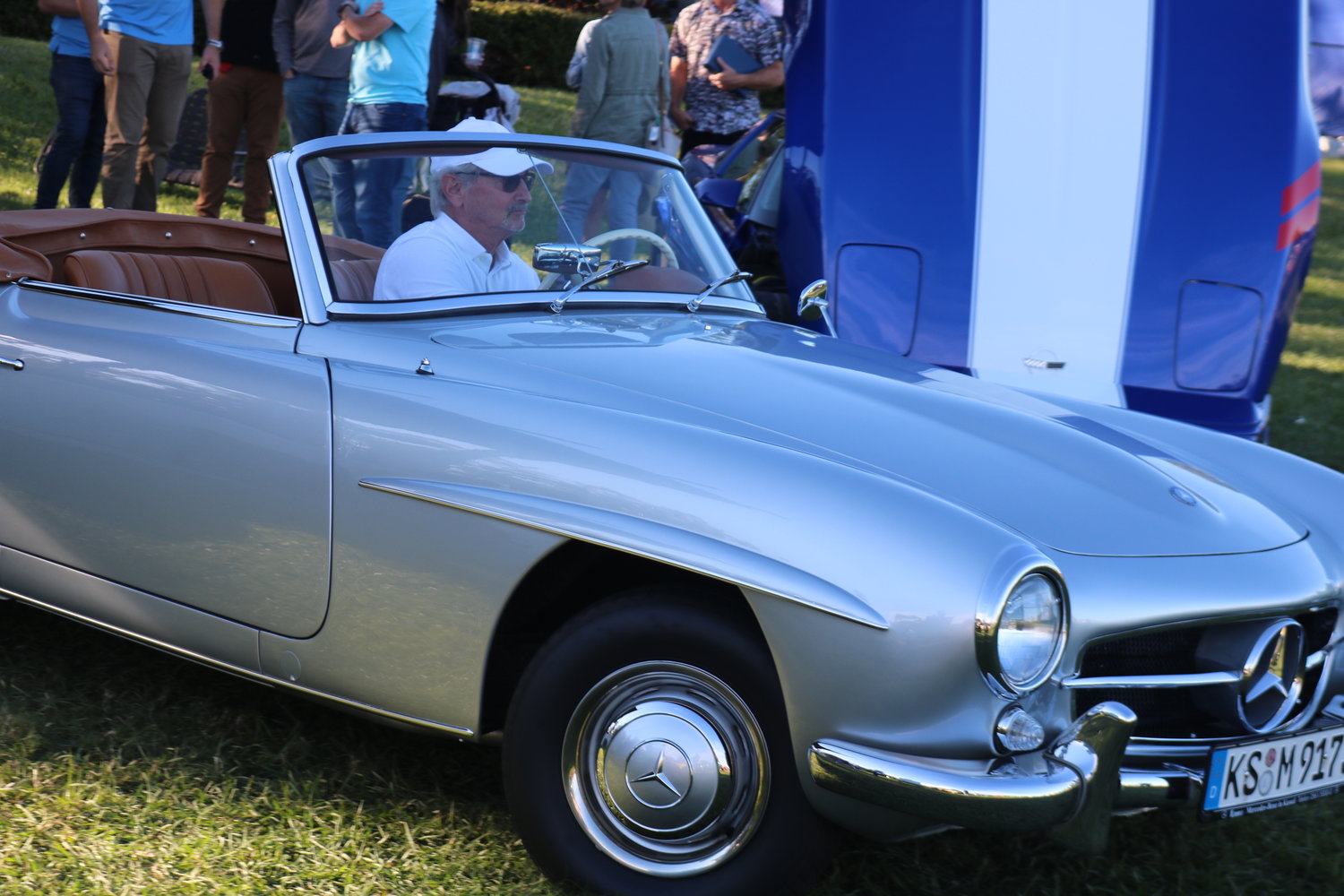 Sam Joiner behind the wheel of his 1961 Mercedes-Benz 190SL.